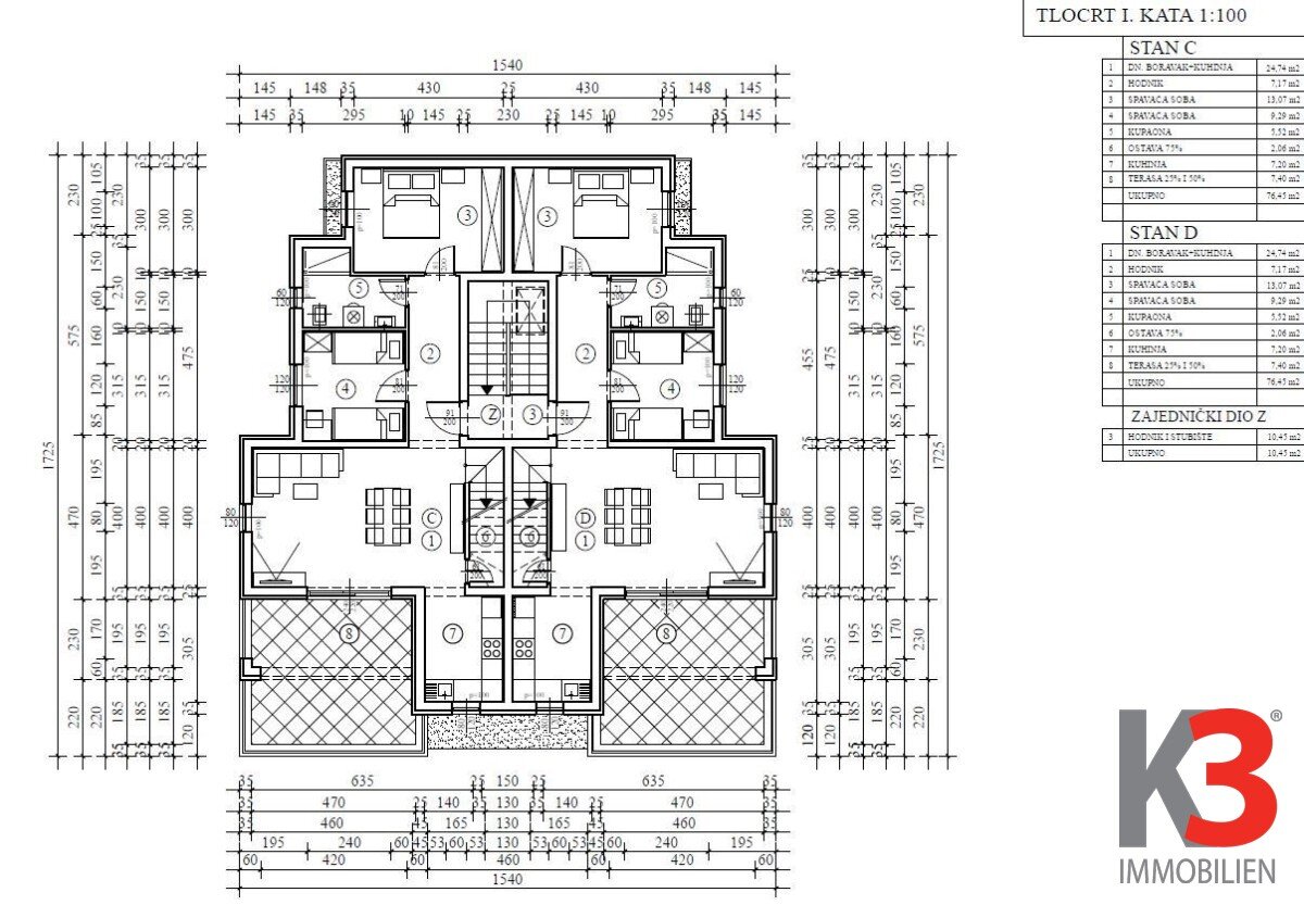 Wohnung zum Kauf 428.000 € 4 Zimmer 122,4 m²<br/>Wohnfläche 1.<br/>Geschoss Tar-Vabriga 52465