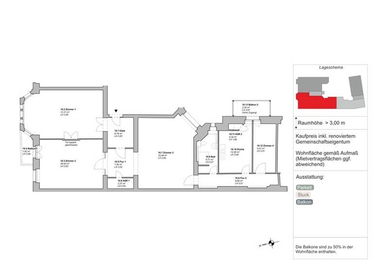 Wohnung zum Kauf 677.000 € 4 Zimmer 150,5 m² 2. Geschoss Gneisenaustr. 48 Kreuzberg Berlin 10961