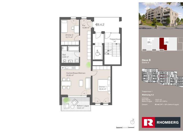 Wohnung zum Kauf - Erstbezug 575.000 € 3 Zimmer 82,3 m² Ostrachweg 10 Halde Kempten (Allgäu) 87439
