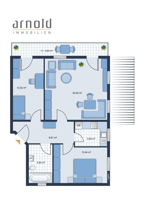 Wohnung zum Kauf 390.000 € 3 Zimmer 73 m²<br/>Wohnfläche Marienstein Waakirchen / Marienstein 83666