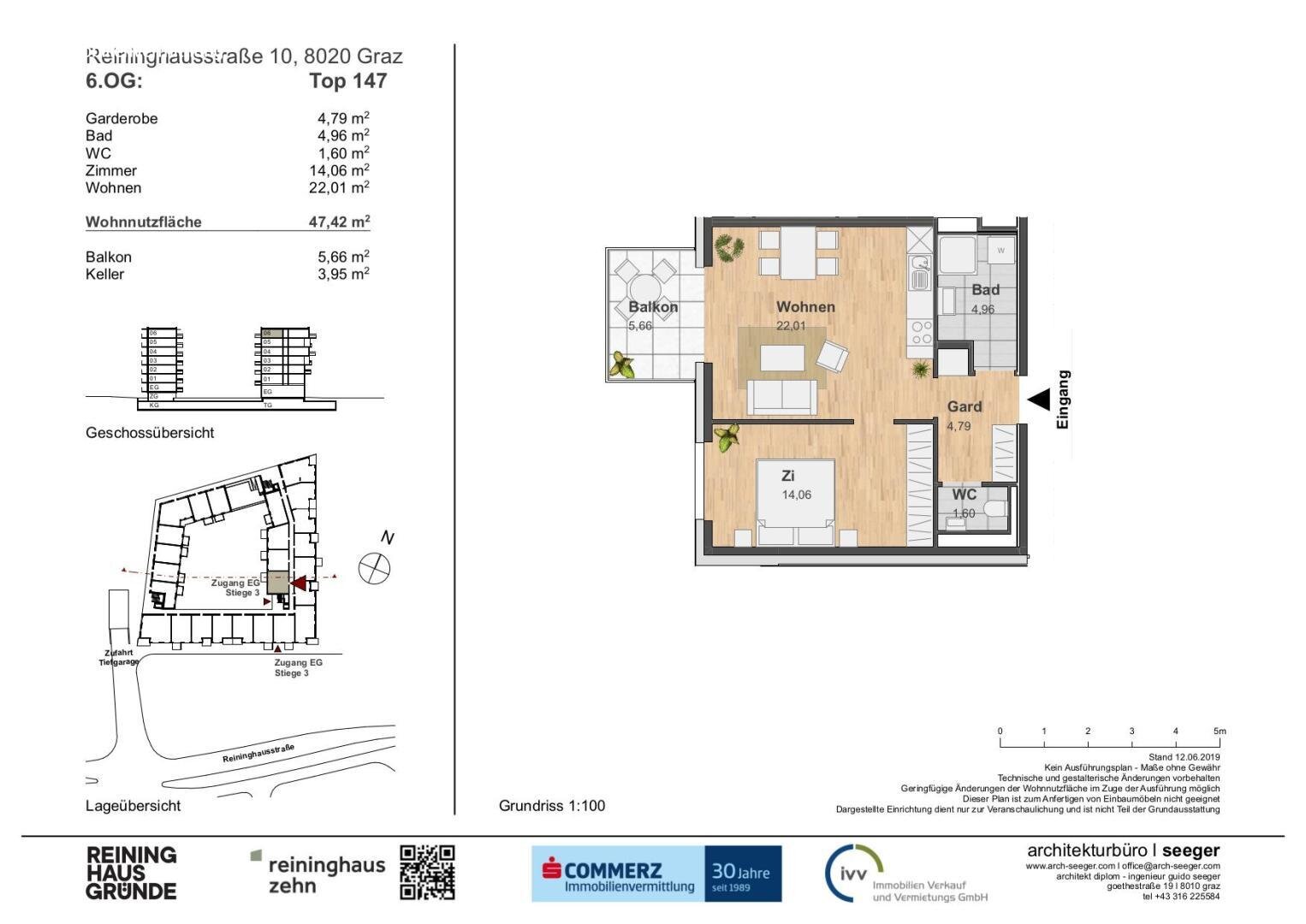 Wohnung zur Miete 554 € 2 Zimmer 47,4 m²<br/>Wohnfläche 6.<br/>Geschoss Eggenberg Graz,14.Bez.:Eggenberg 8020