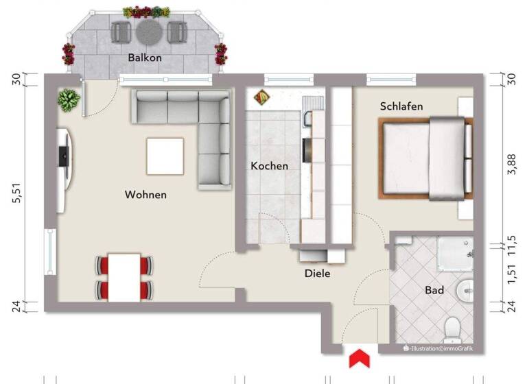 Wohnung zum Kauf 149.000 € 2 Zimmer 59,4 m² Schwerte 58239