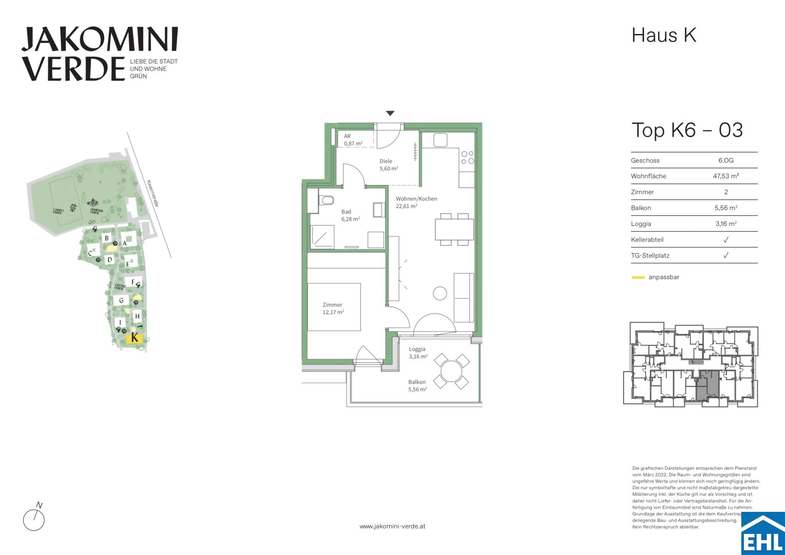 Wohnung zum Kauf 269.000 € 2 Zimmer 47,5 m²<br/>Wohnfläche 6.<br/>Geschoss Kasernstraße Jakomini Graz 8010