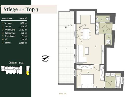 Wohnung zum Kauf 244.000 € 2 Zimmer 51 m² 1. Geschoss Wiener Neudorf 2351