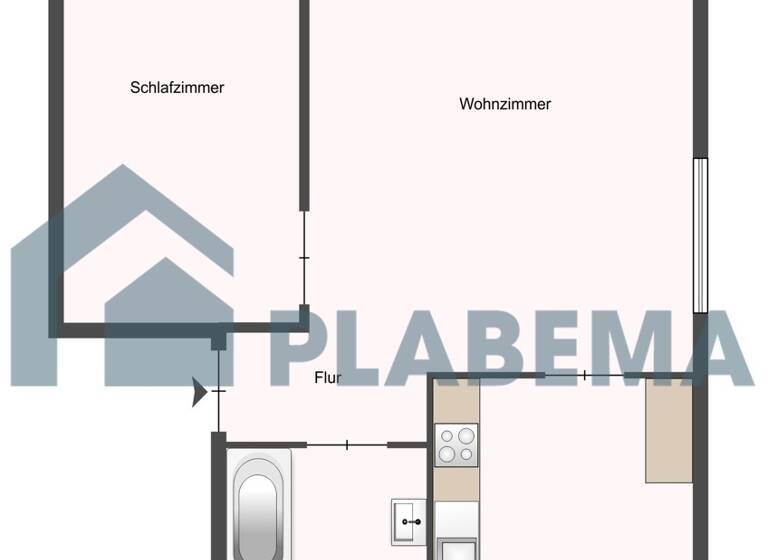 Wohnung zur Miete 625 € 2 Zimmer 45 m²<br/>Wohnfläche Friedensstraße 2 Paulsstadt Schwerin 19053