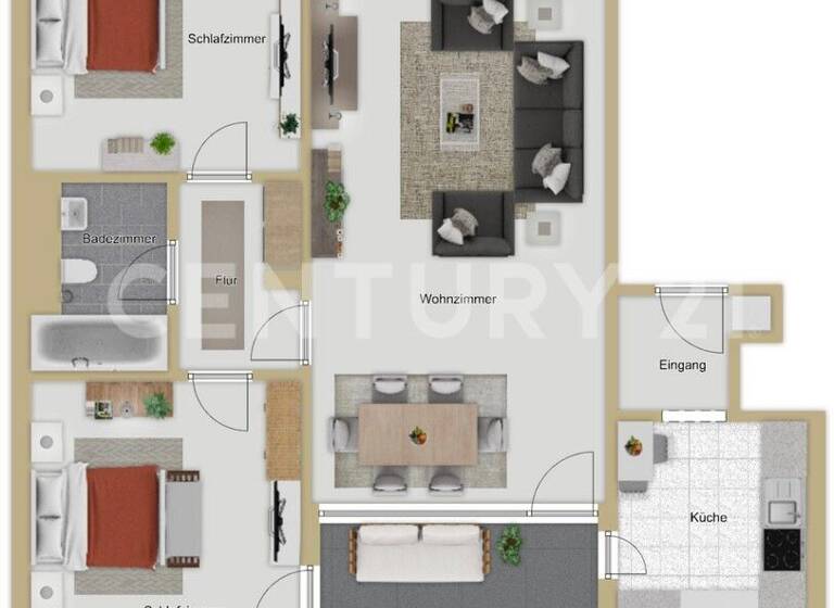 Wohnung zum Kauf 320.000 € 3 Zimmer 80,6 m² 2. Geschoss frei ab sofort Bierstadt Wiesbaden 65191