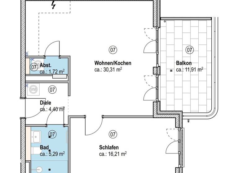 Wohnung zur Miete - Erstbezug 1.260 € 2 Zimmer 63 m² Geschoss 1/2 frei ab sofort Gertraud-Kaltenecker-str 5 Westenviertel Regensburg 93049
