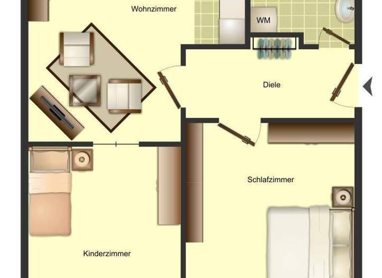 Wohnung zur Miete 529 € 3 Zimmer 59,8 m² EG Im Grund 18 Kamen-Mitte Kamen 59174