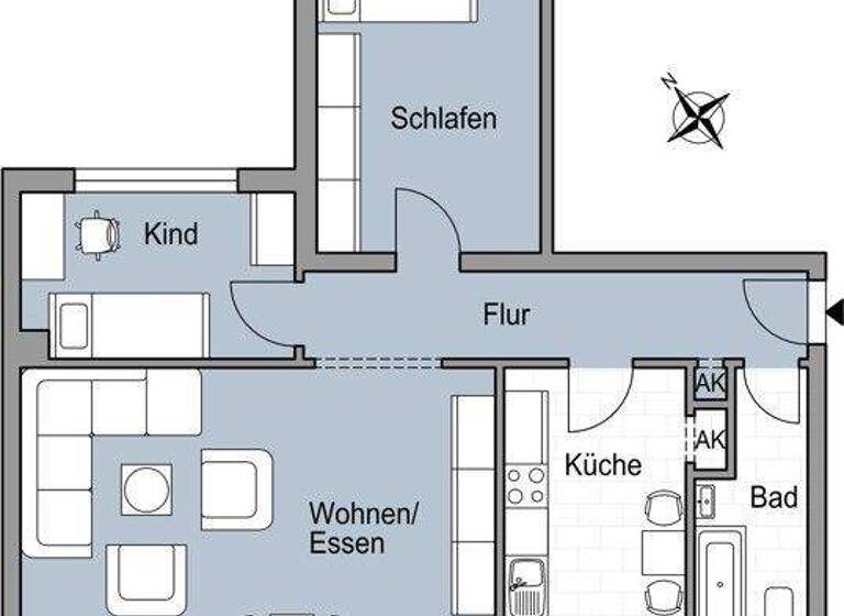 Wohnung zur Miete 989 € 3 Zimmer 80 m² 2. Geschoss frei ab 25.05.2026 Augustastr. 3 Mülheim Köln 51065