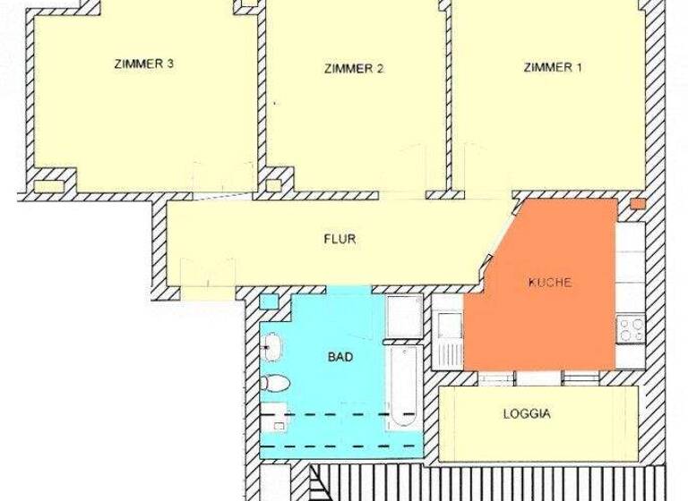 Wohnung zur Miete 968 € 3 Zimmer 88,9 m² 4. Geschoss Georg-Schuhmann-Straße 215 Wahren Leipzig 04159