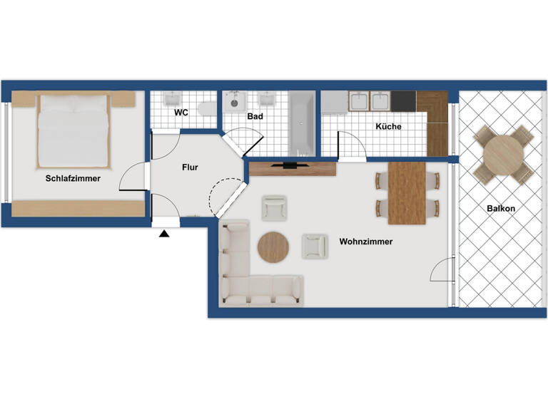 Wohnung zur Miete 770 € 2,5 Zimmer 62 m² 1. Geschoss frei ab 01.06.2026 Großsachsenheim Sachsenheim 74343