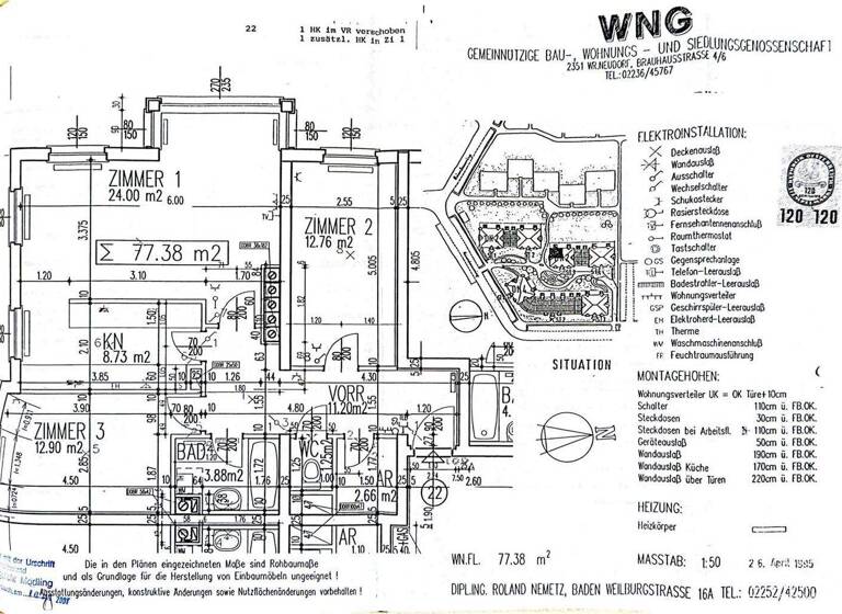 Wohnung zum Kauf 299.000 € 3 Zimmer 78 m² 3. Geschoss Wiener Neudorf 2351