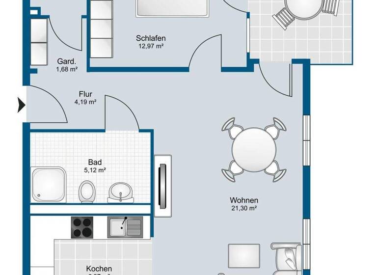 Wohnung zur Miete - Erstbezug 750 € 2 Zimmer 59 m² Lingen 49808