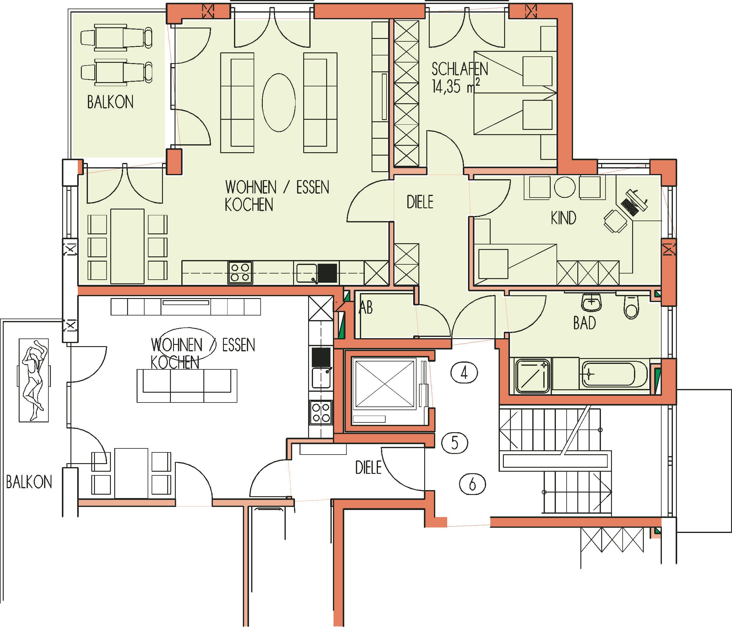 Wohnung zur Miete 995 € 3 Zimmer 88,2 m²<br/>Wohnfläche 1.<br/>Geschoss Bahnhofsviertel Ingolstadt 85051