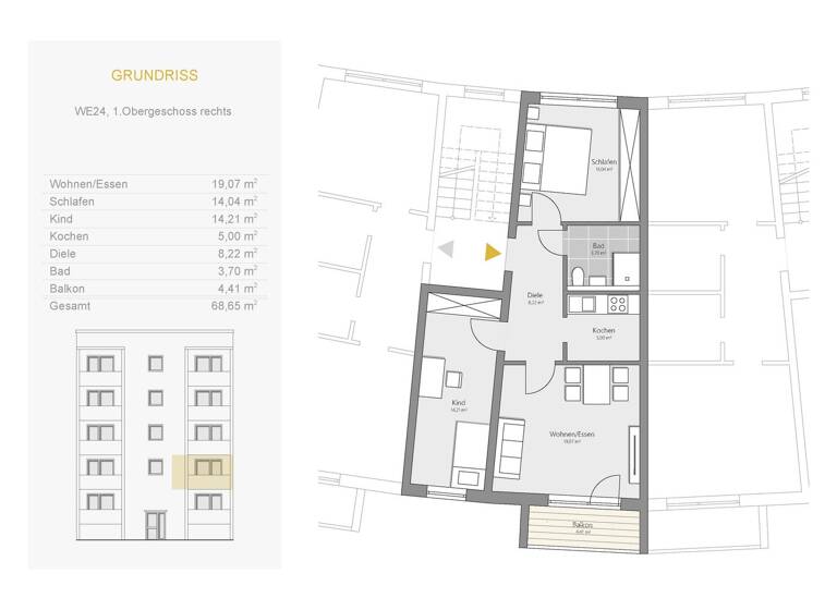 Wohnung zur Miete 325 € 3 Zimmer 68,7 m² 1. Geschoss frei ab sofort Lusan Gera 07549