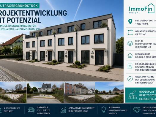 Grundstück zum Kauf 370.000 € 772 m² Grundstück Bielefelderstr. 177 Holsterhausen Herne 44625