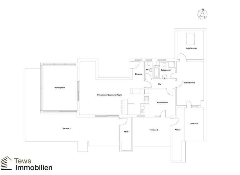 Penthouse zur Miete 2.050 € 4 Zimmer 164 m² 3. Geschoss Bad Nauheim 61231