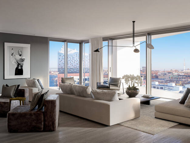 Wohnung zum Kauf - Erstbezug provisionsfrei 7.150.000 € 4 Zimmer 258,8 m² 13. Geschoss HafenCity Hamburg, HafenCity 20457