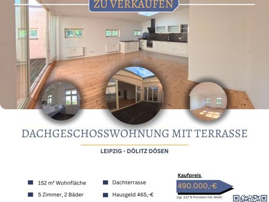 Wohnung zum Kauf 490.000 € 5 Zimmer 152,5 m² 3. Geschoss Dölitz-Dösen Leipzig 04279