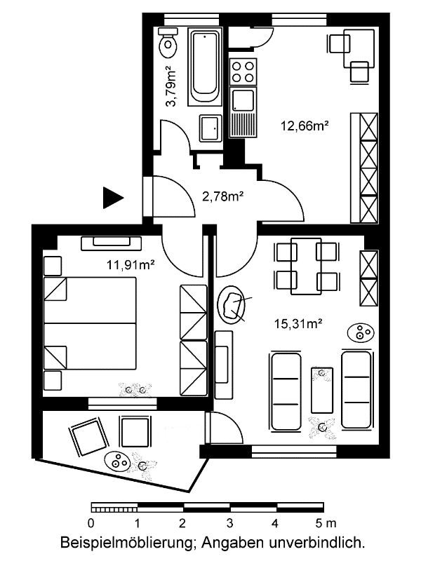 Wohnung zur Miete 699 € 2 Zimmer 48 m²<br/>Wohnfläche EG<br/>Geschoss 01.01.2025<br/>Verfügbarkeit Landrat-Dengler-Strasse 4 Heppenheim - Stadt Heppenheim 64646