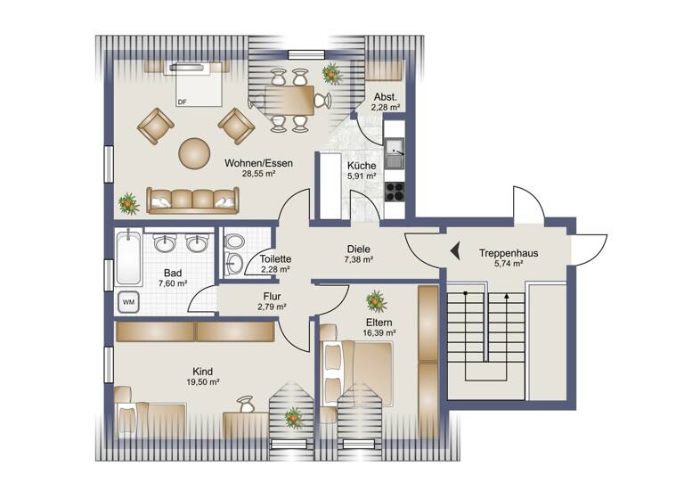 Wohnung zur Miete 670 € 3 Zimmer 83 m² Thalmassing 93107