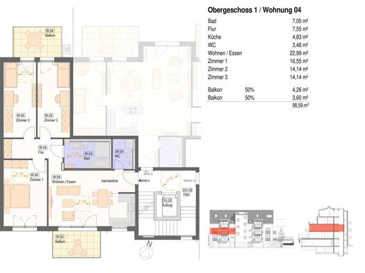 Wohnung zum Kauf provisionsfrei als Kapitalanlage geeignet 618.706 € 4,5 Zimmer 98,5 m² Neckarhausen Nürtingen 72622