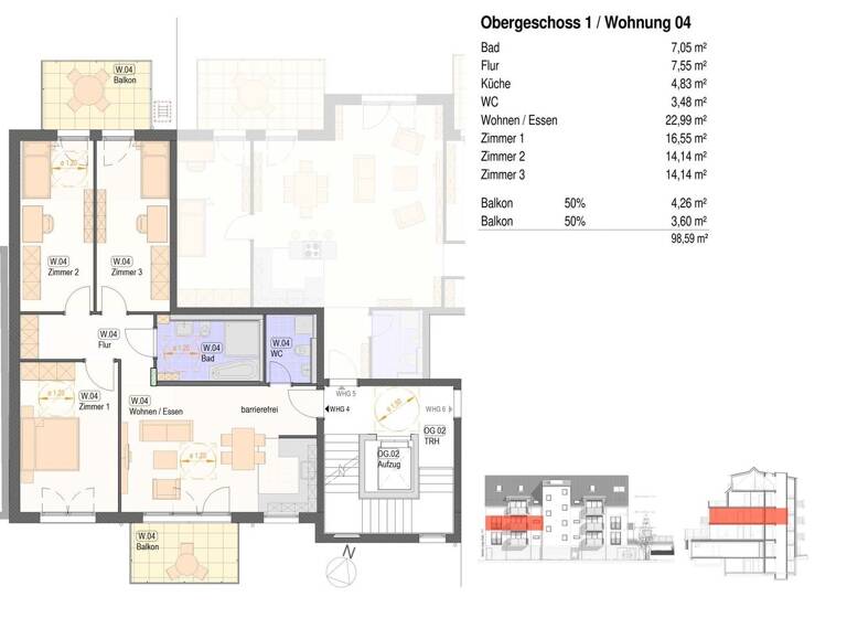 Wohnung zum Kauf provisionsfrei als Kapitalanlage geeignet 618.706 € 4,5 Zimmer 98,5 m² Neckarhausen Nürtingen 72622