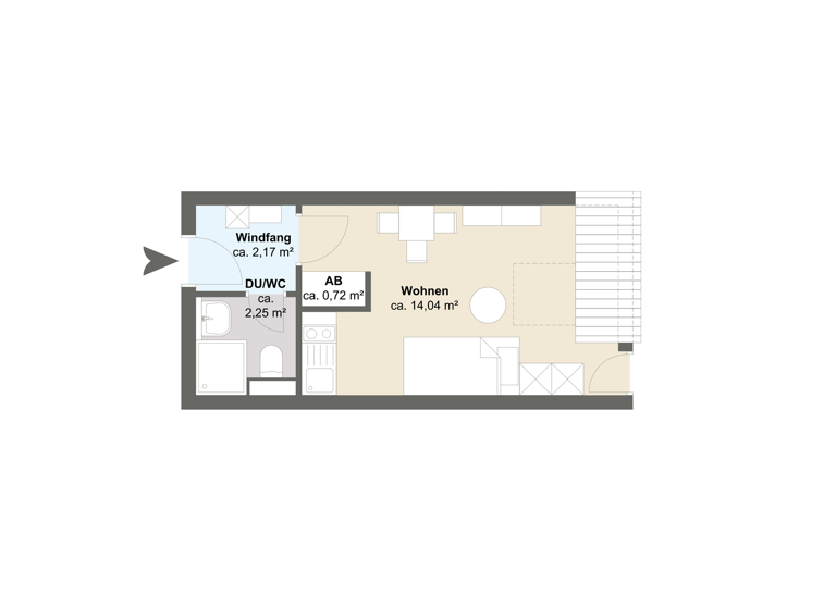 Studio zum Kauf 82.000 € 1 Zimmer 19 m² 2. Geschoss Oberkonnersreuth Bayreuth 95448