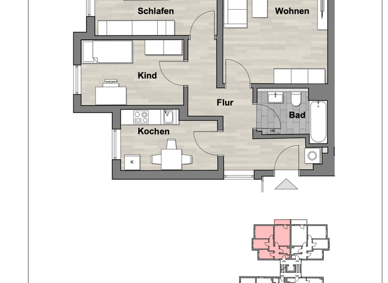 Wohnung zum Kauf - Erstbezug provisionsfrei 374.850 € 3 Zimmer 75 m² 5. Geschoss frei ab 01.04.2026 Tilsiter Straße 8 Sanderau Würzburg 97072