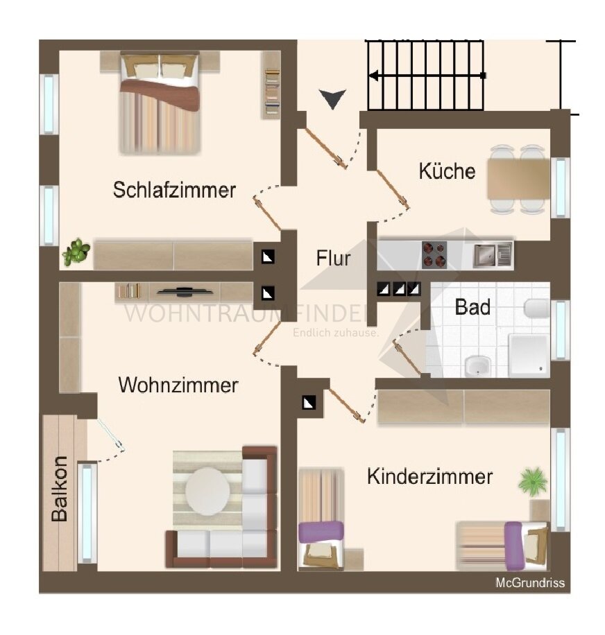 Wohnung zur Miete 444 € 3 Zimmer 68,2 m²<br/>Wohnfläche 3.<br/>Geschoss Vettersstraße 51 Bernsdorf 423 Chemnitz 09126