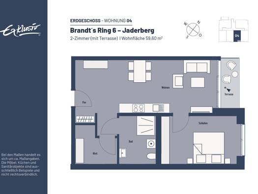 Wohnung zur Miete - Erstbezug 435 € 2 Zimmer 59,6 m² frei ab sofort Jaderberg Jade 26349