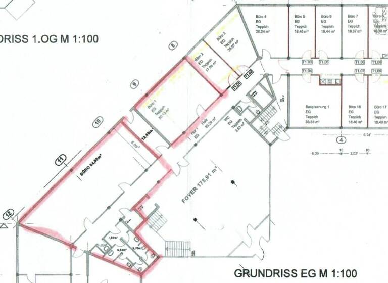 Bürogebäude zur Miete provisionsfrei 4.000 € 522 m²<br/>Bürofläche Rheiner Landstraße 195 a Hellern Osnabrück 49078