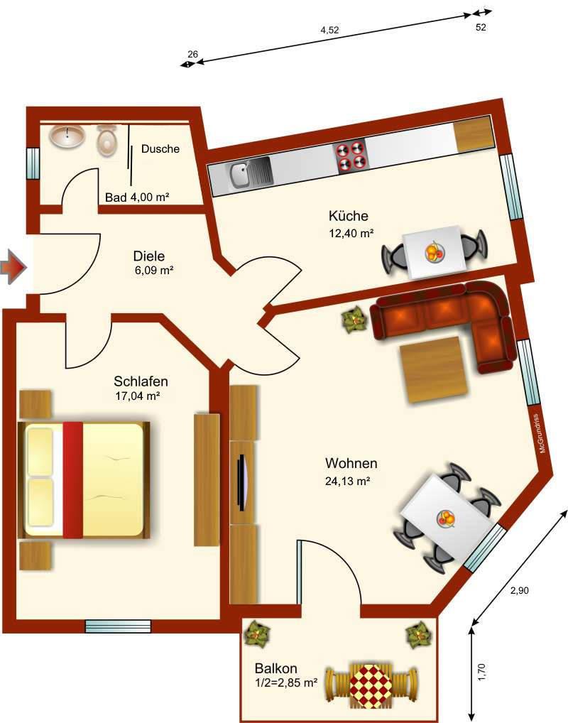 Wohnung zur Miete 500 € 2 Zimmer 66,5 m²<br/>Wohnfläche EG<br/>Geschoss 01.02.2025<br/>Verfügbarkeit Robert-Blum-Str. 3 Coswig 01640