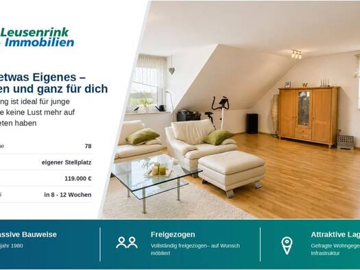 Wohnung zum Kauf 119.000 € 2,5 Zimmer 78 m² 3. Geschoss Herne-Mitte Herne 44623