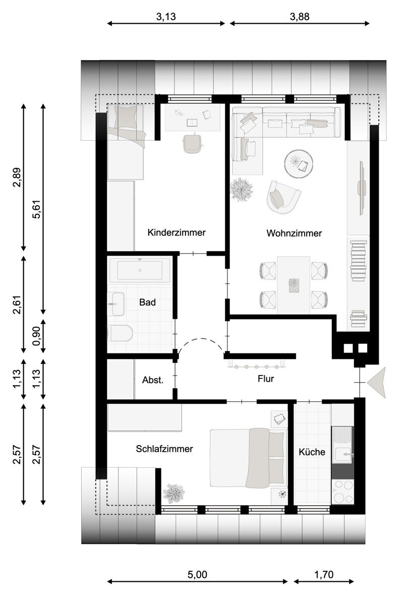 Wohnung zum Kauf 144.000 € 3 Zimmer 64,6 m²<br/>Wohnfläche 4.<br/>Geschoss Osterfeuerberg Bremen 28219