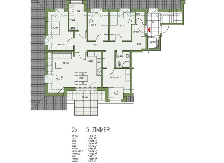 Wohnung zur Miete - Erstbezug 1.550 € 5 Zimmer 142 m² Much 53804