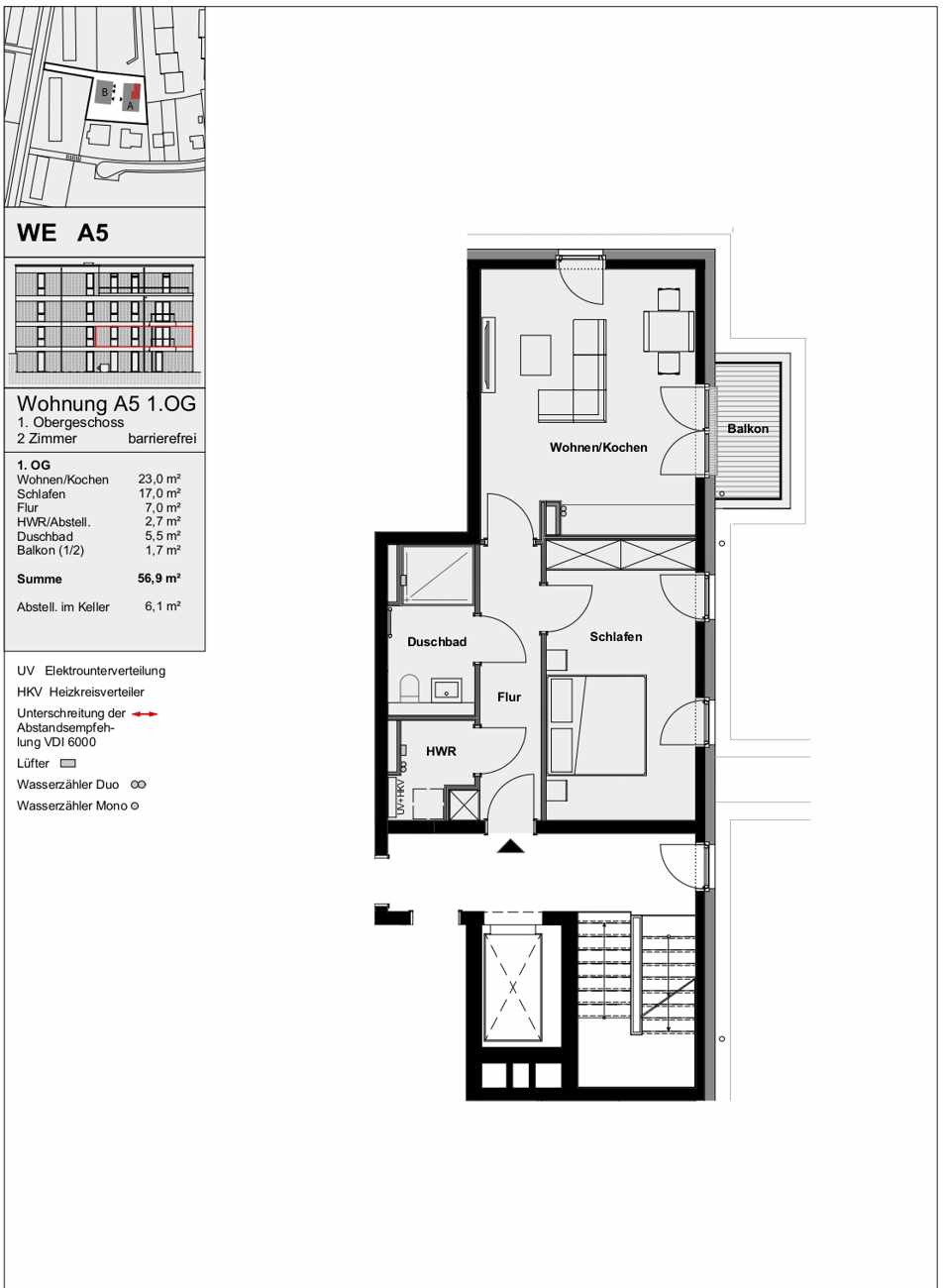 Wohnung zur Miete 1.430 € 2 Zimmer 56,9 m²<br/>Wohnfläche Lokstedt Hamburg / Lokstedt 22529