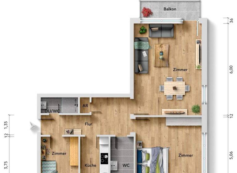 Wohnung zur Miete 1.170 € 2,5 Zimmer 88,4 m² 1. Geschoss Hanstedt 21271