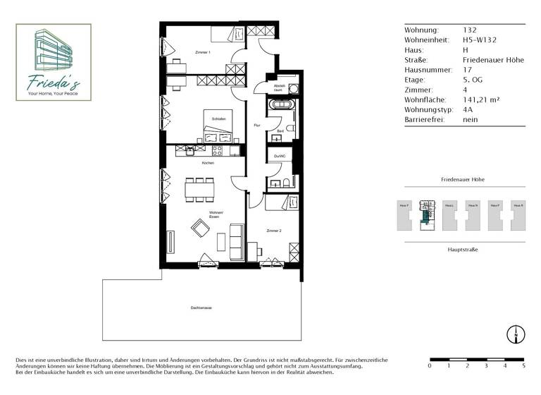 Penthouse zur Miete 3.365 € 4 Zimmer 141,2 m²<br/>Wohnfläche 5.<br/>Geschoss Friedenauer Höhe 17 Friedenau Berlin 12159