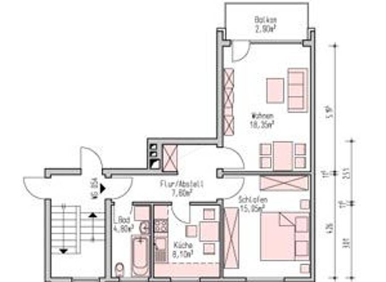 Wohnung zur Miete 731 € 2 Zimmer 56,8 m² 2. Geschoss Diertgahren 15 Elmshorn 25337