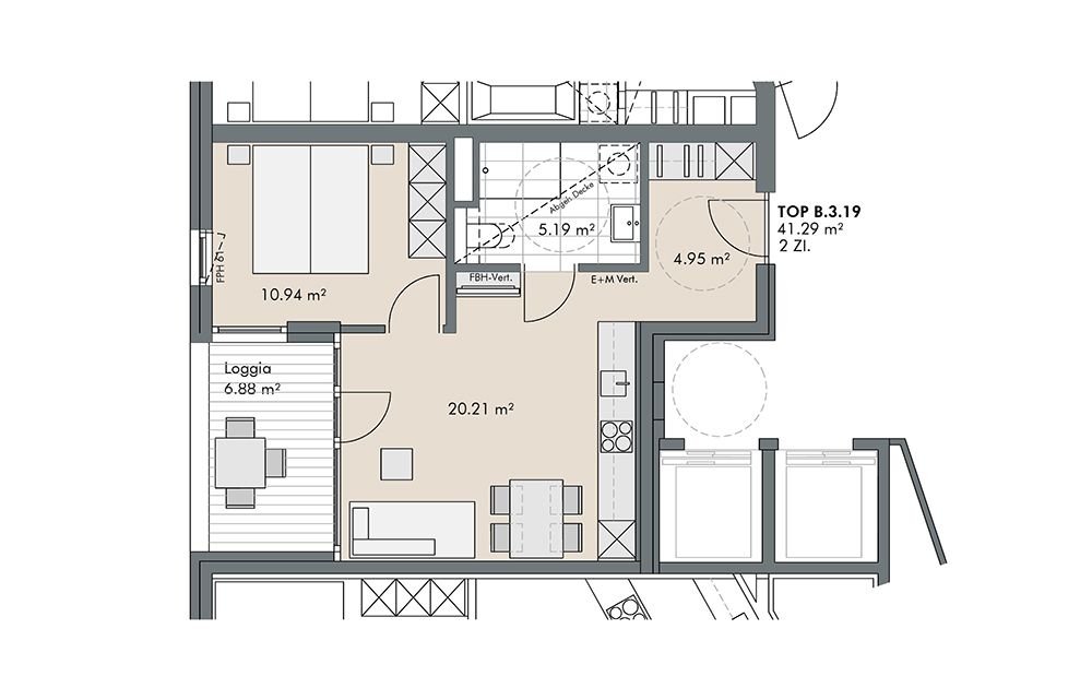 Terrassenwohnung zum Kauf provisionsfrei 448.598 € 2 Zimmer 48,2 m²<br/>Wohnfläche 3.<br/>Geschoss Sonnenburgstraße Wilten Innsbruck 6020