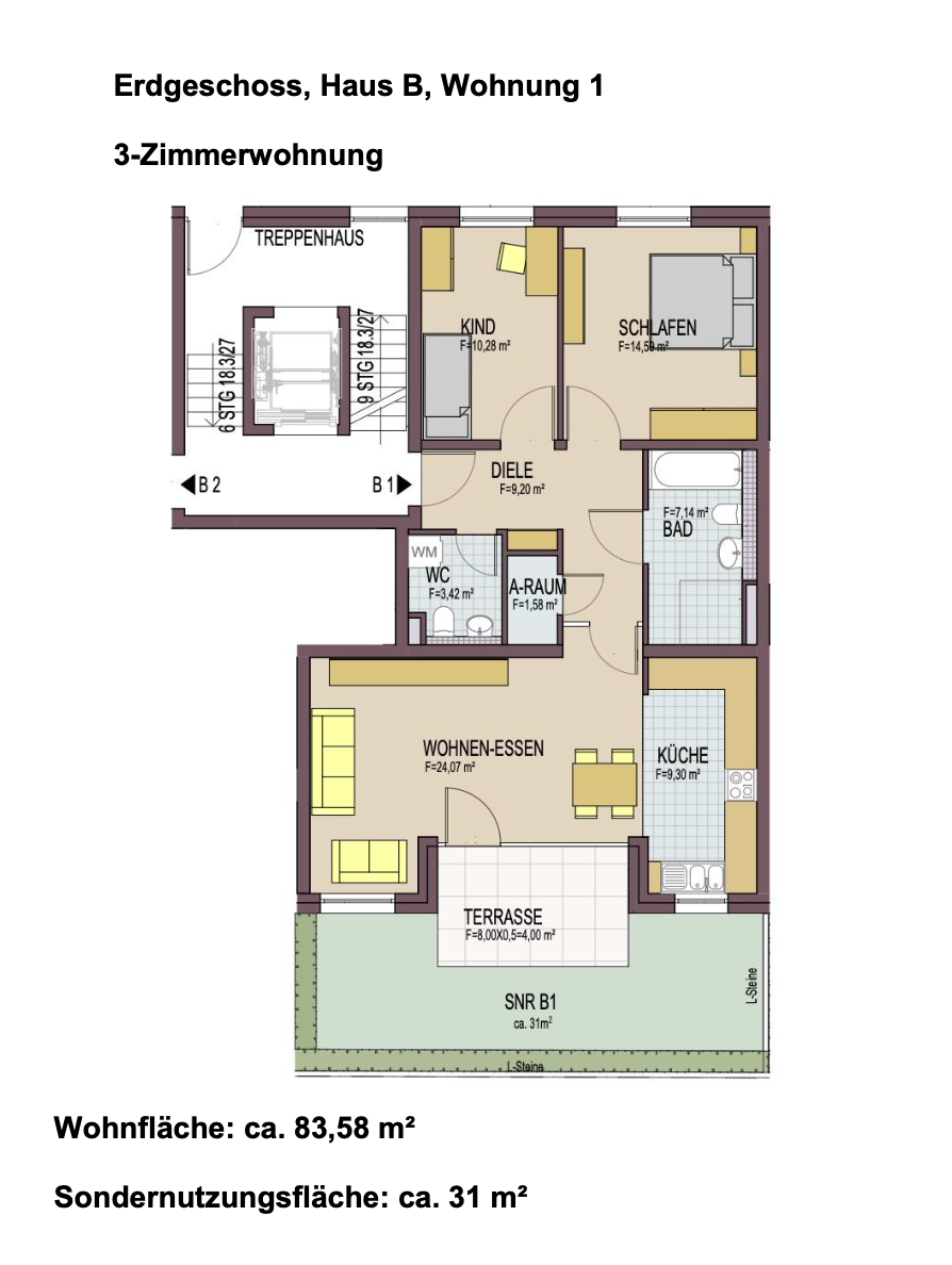 Terrassenwohnung zum Kauf 590.000 € 3 Zimmer 83,6 m²<br/>Wohnfläche Littenweiler Freiburg im Breisgau 79117