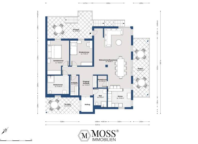 Wohnung zum Kauf - Erstbezug 795.000 € 3,5 Zimmer 137 m² EG Lichtental Baden-Baden 76534