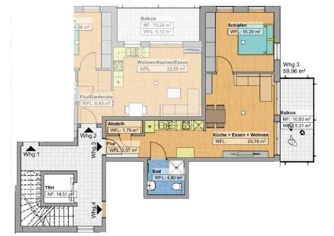 Studio zum Kauf provisionsfrei 238.344 € 2 Zimmer 60 m²<br/>Wohnfläche 1.<br/>Geschoss Nürnberger Str. 16 Körle Körle 34327