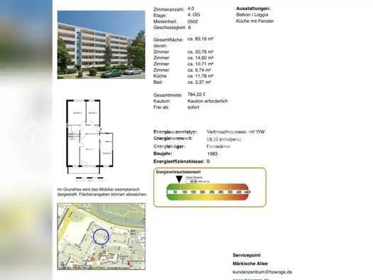Wohnung zur Miete Tauschwohnung 785 € 4 Zimmer 83 m² Kaulsdorf Berlin 12687