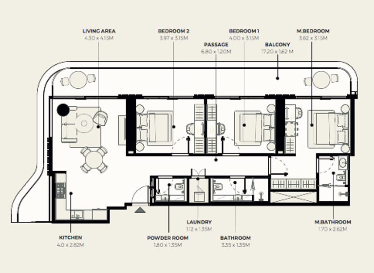 Wohnung zum Kauf - Erstbezug 545.454 € 4 Zimmer 137,9 m² Downtown Street Dubai