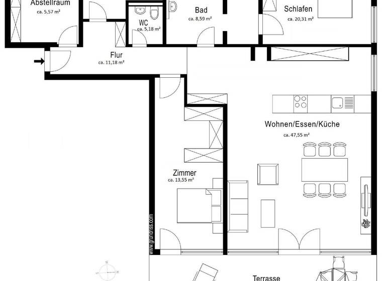 Wohnung zum Kauf 1.230.000 € 3,5 Zimmer 140 m² 1. Geschoss Dachau 85221