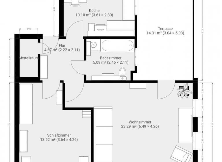 Wohnung zum Kauf 129.000 € 2 Zimmer 65 m²<br/>Wohnfläche Tückmantel Barth 18356