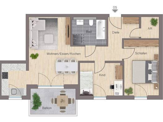 Wohnung zur Miete - Erstbezug 1.050 € 3 Zimmer 77,5 m² 1. Geschoss Am Hochgericht 13 Roth 91154