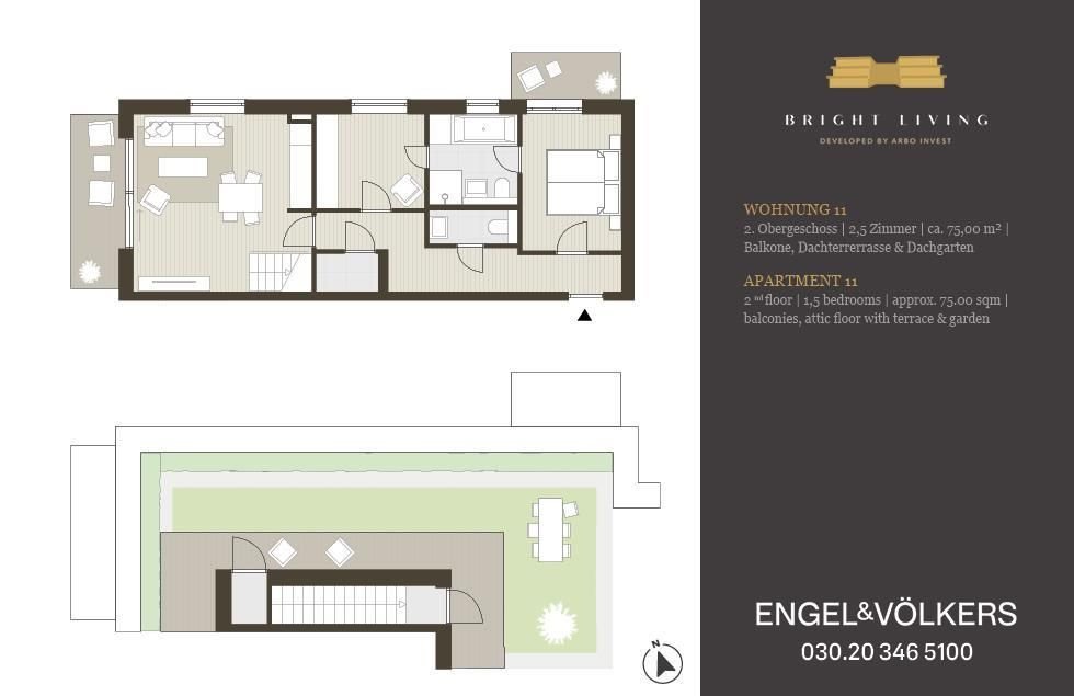 Wohnung zum Kauf 695.000 € 2 Zimmer 75 m²<br/>Wohnfläche 2.<br/>Geschoss Bogenstraße 21, 22 Lichterfelde Berlin 12207